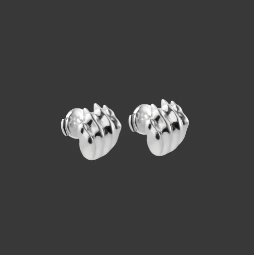 Sterling-Silver Stud Earrings Rhodium-Plated