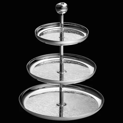 3-Tier Silver-Plated Dessert Stand