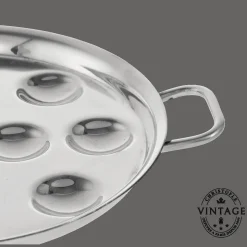 Vintage Silvered 12 Slot Escargot Dish