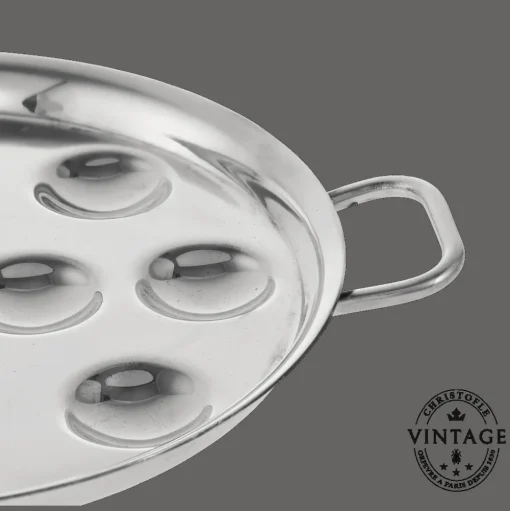 Vintage Silvered 12 Slot Escargot Dish