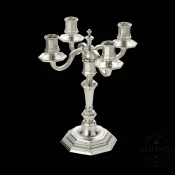 Vintage Silvered Four Light Candelabra