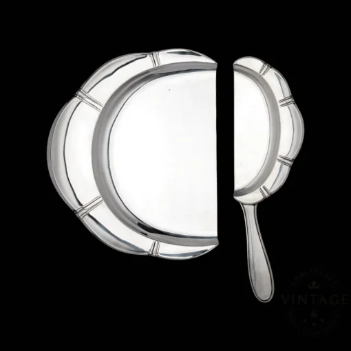 Vintage Silvered Lobes and Godrons Crumb Collector