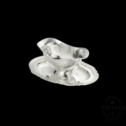 Vintage Silvered Oval Gravy Boat