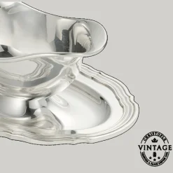 Vintage Silvered Oval Gravy Boat