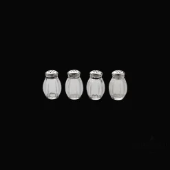 Vintage Silvered Salt & Pepper Shakers - Set of 4