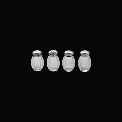 Vintage Silvered Salt & Pepper Shakers - Set of 4