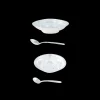 Vintage Silvered Set of 2 Saltbowls Simple and their Salt Spoon