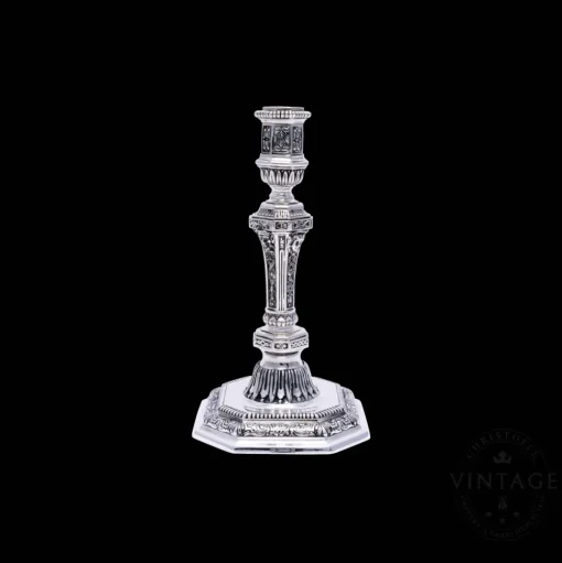 Vintage Silvered Single Light Candlestick