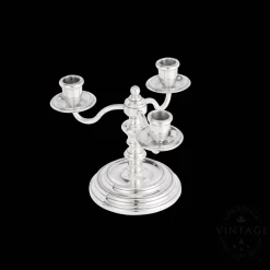 Vintage Silvered Three Light Candelabra