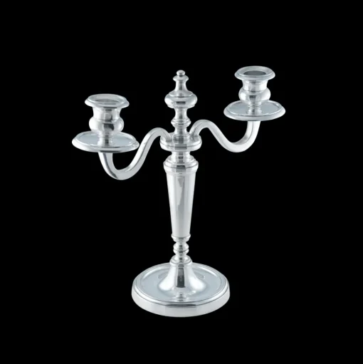 Vintage Silvered Two Light Candelabra