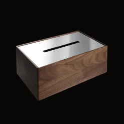 Walnut and Steel Tissue Box