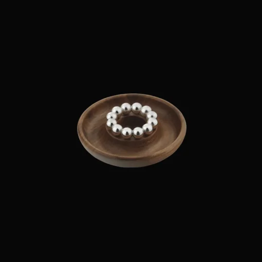 Walnut Silver-Plated Candle Holder